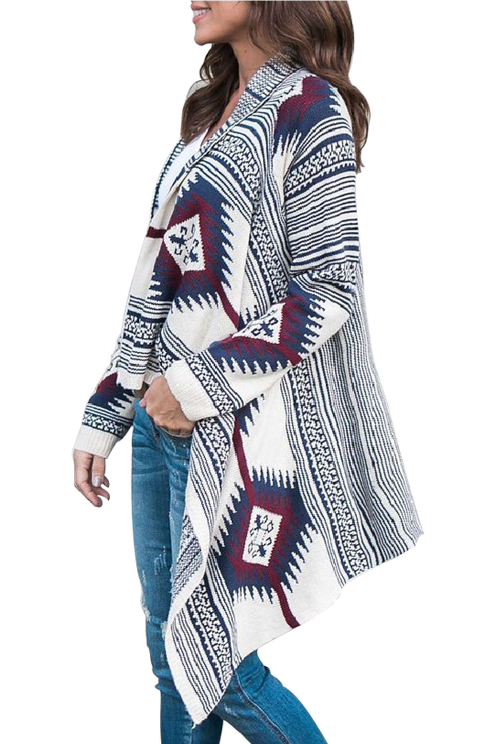 Iyasson Geometric Pattern Cardigan