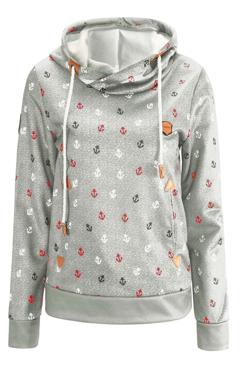 Iyasson Womens Anchor Pattern Cotton Hoodie