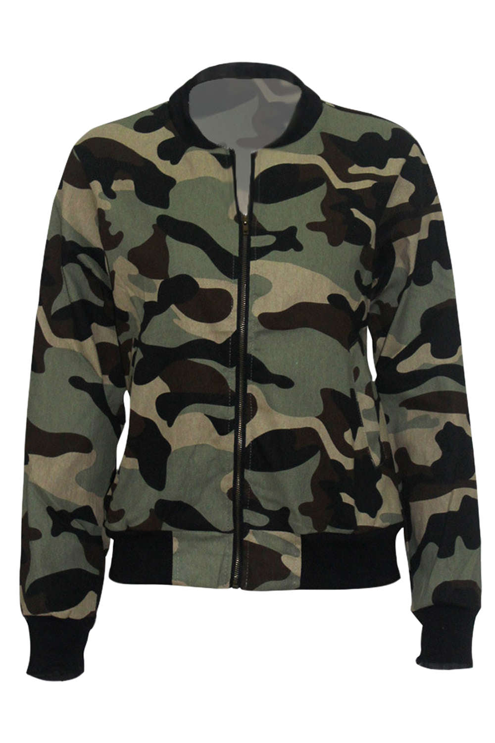 Iyasson Women's Zip Up Camo Baseball Jacket