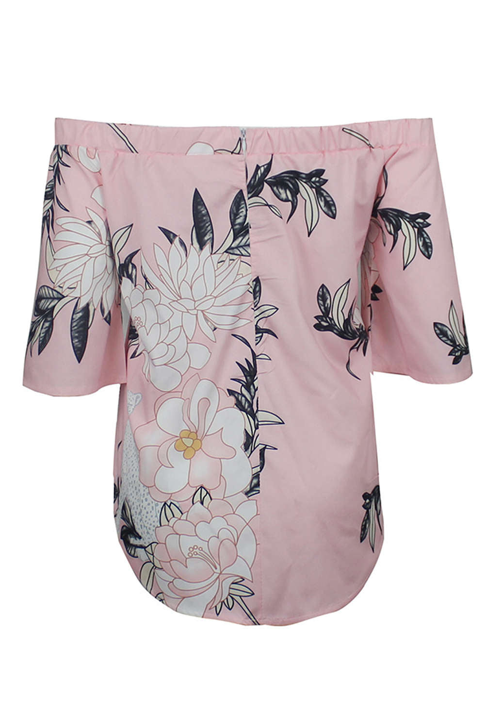 Iyasson Off Shoulder Short Sleeve Cotton Floral Top