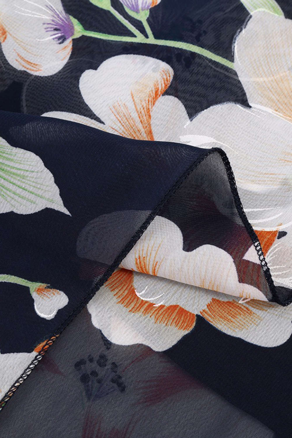 Iyasson Women Cross V-neck Floral Print Wrap Maxi Dress