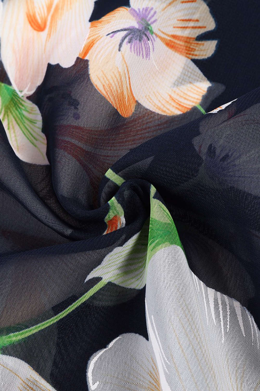 Iyasson Women Cross V-neck Floral Print Wrap Maxi Dress