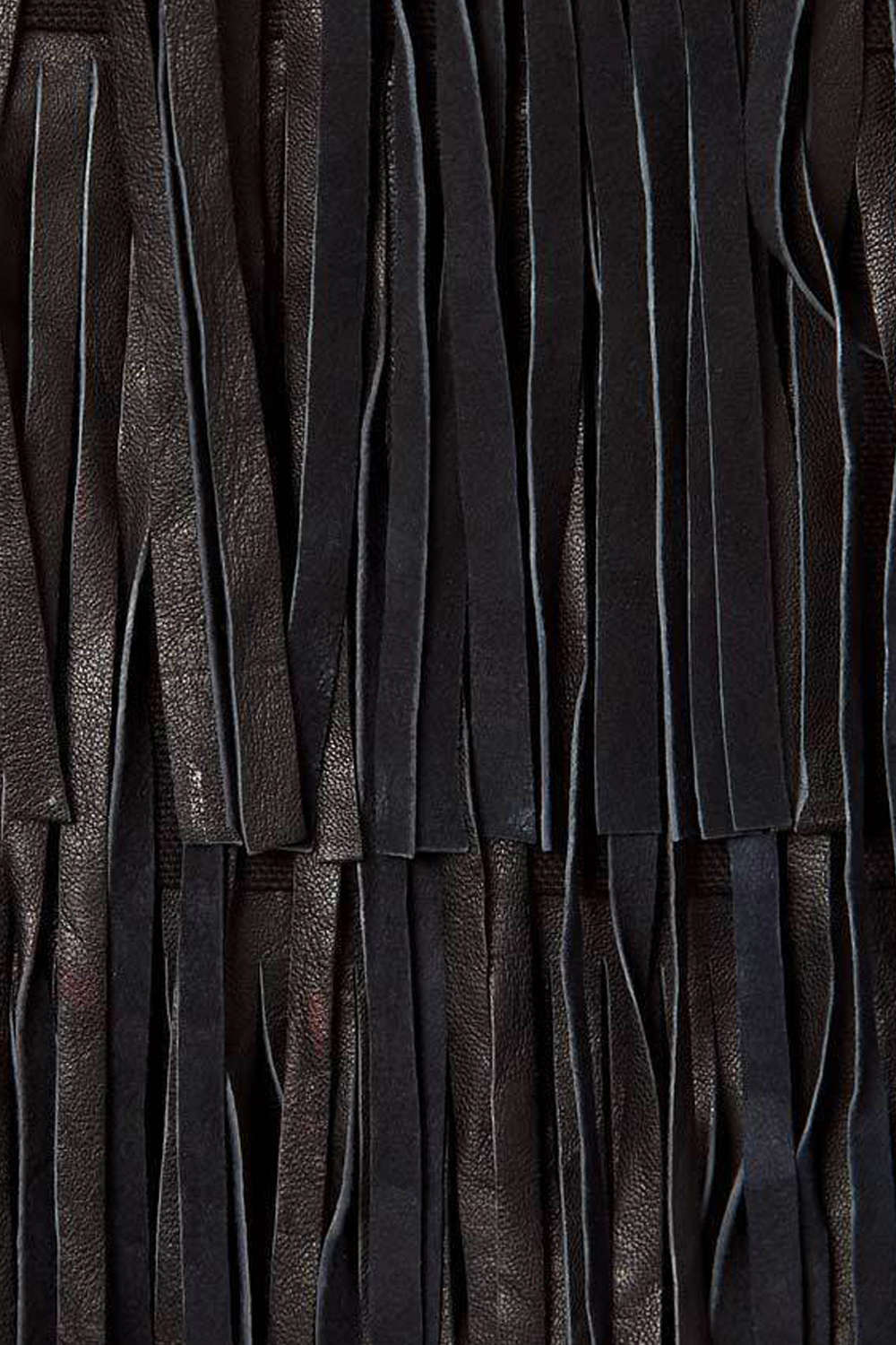 Iyasson Tassel Tiered Faux Leather Mini Skirt