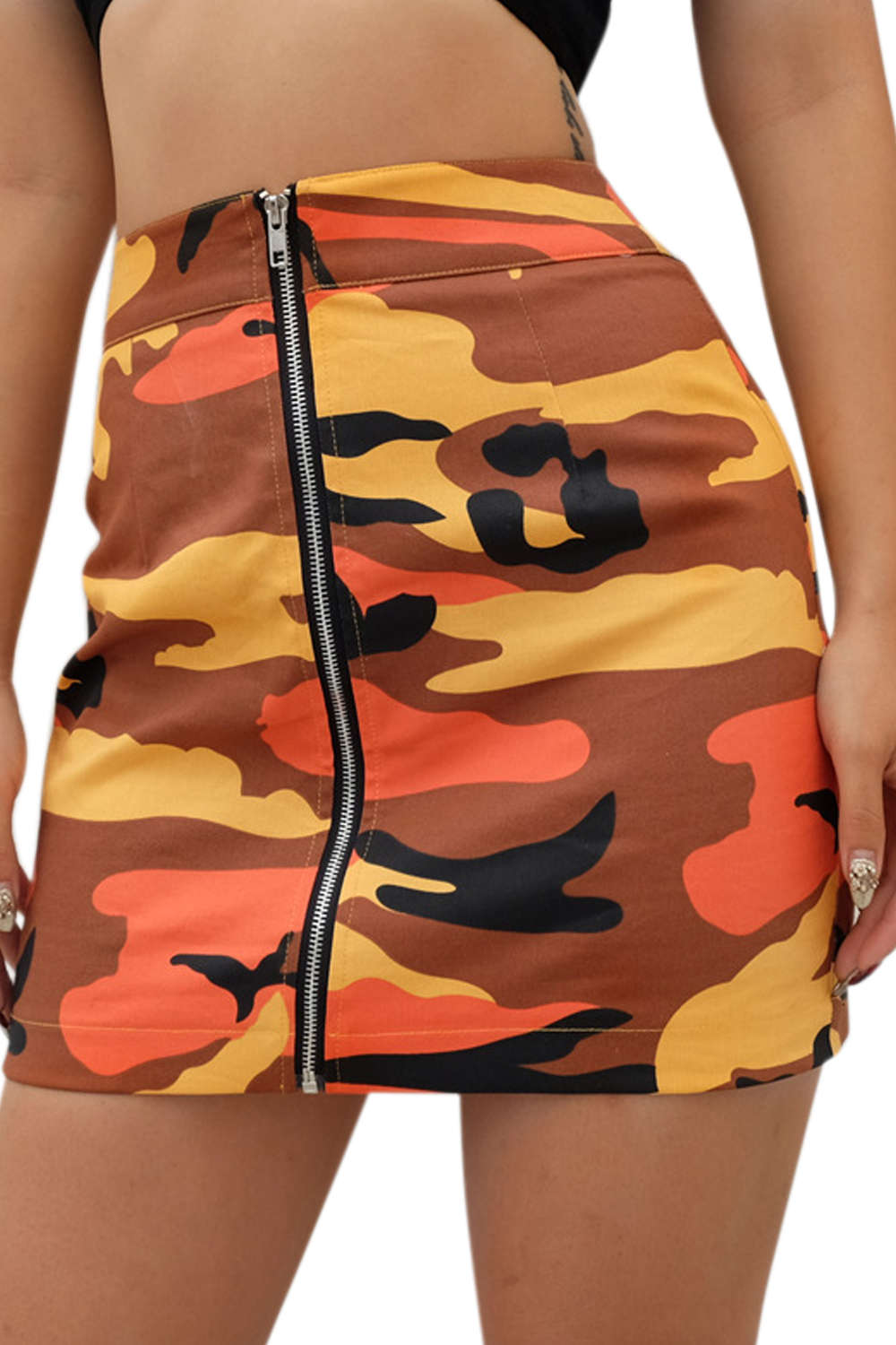 Iyasson Denim Original High Waisted Camo Skirt