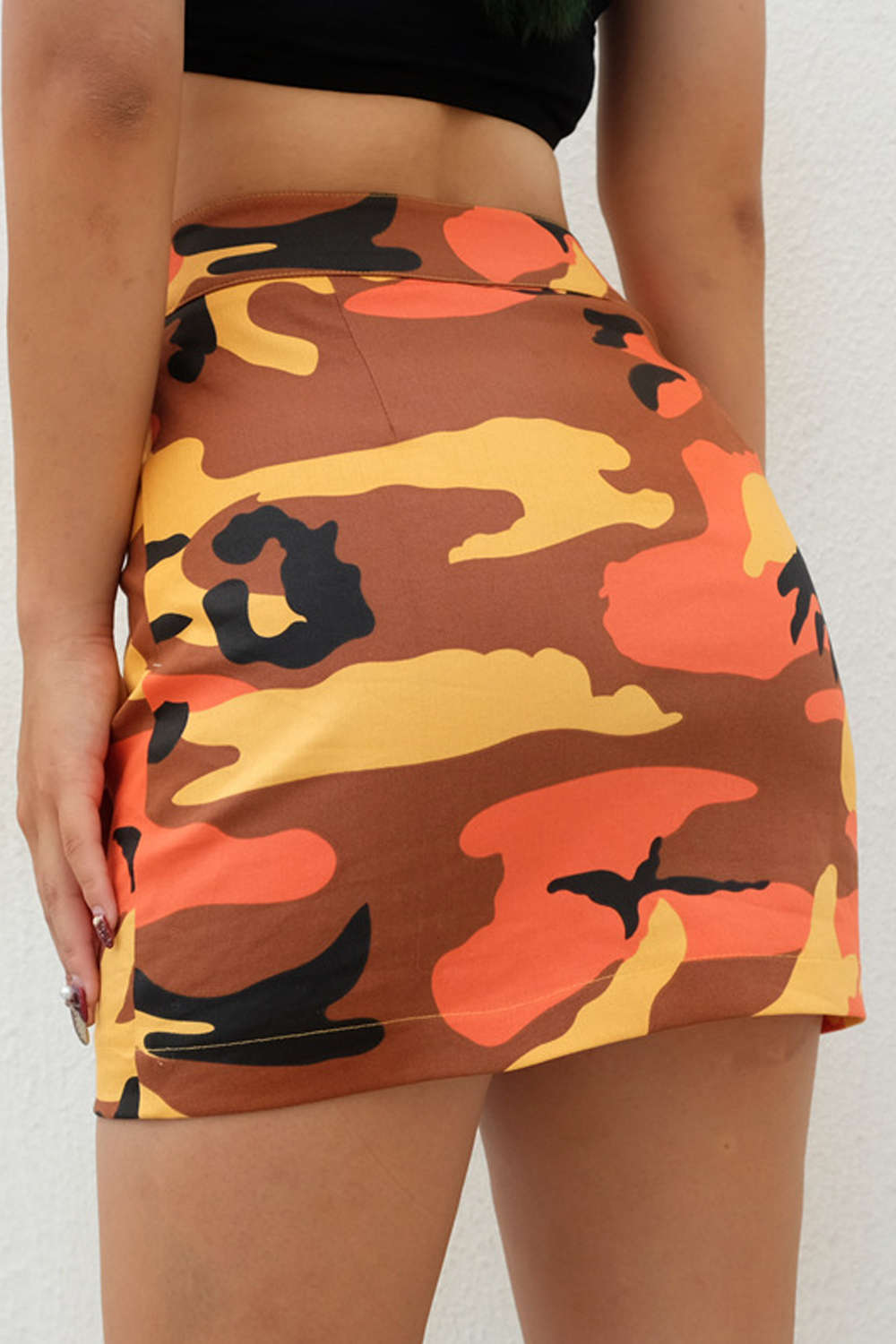 Iyasson Denim Original High Waisted Camo Skirt