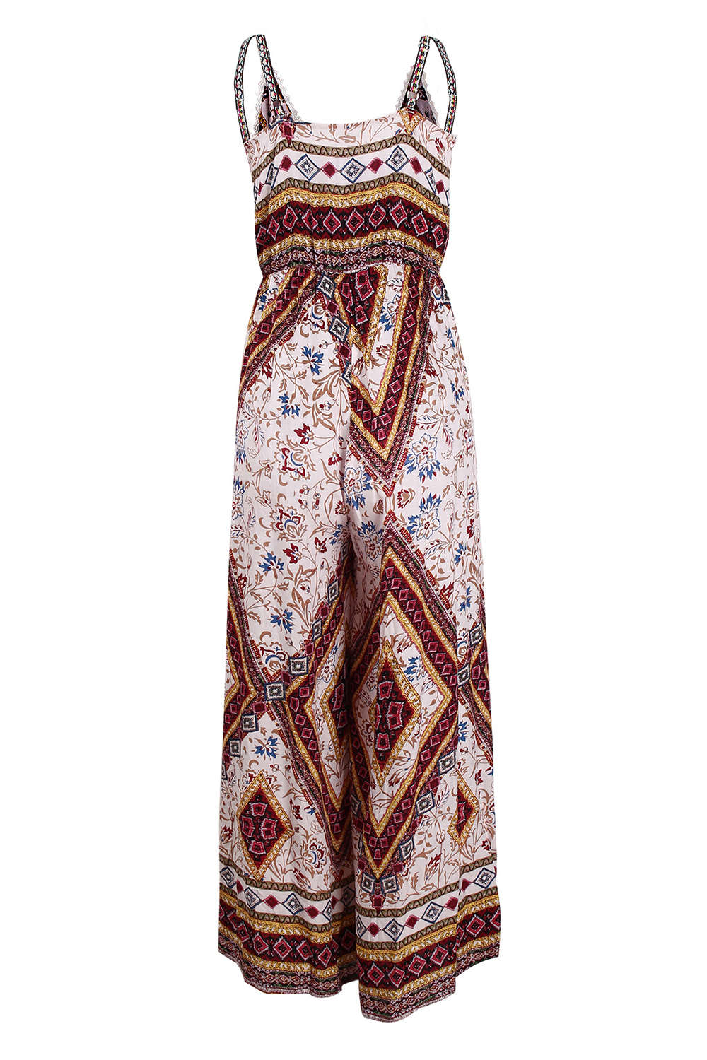 Iyasson Bohemian Floral Maxi Jumpsuit