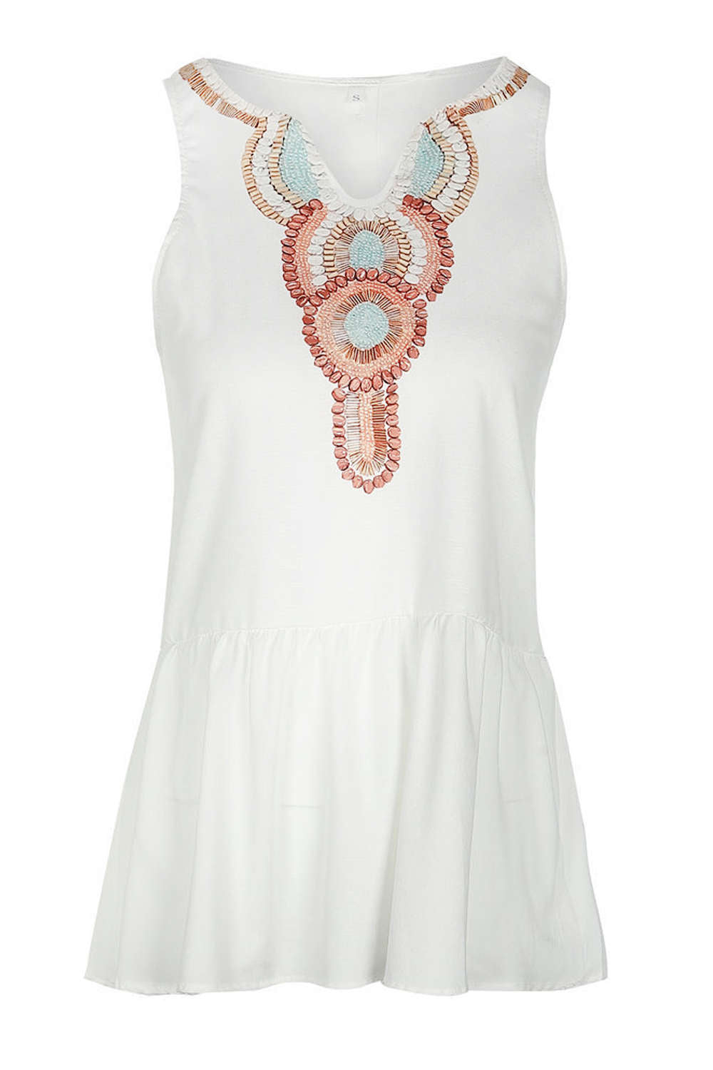 Iyasson Cute Peplum Hem Floral Tent Dress