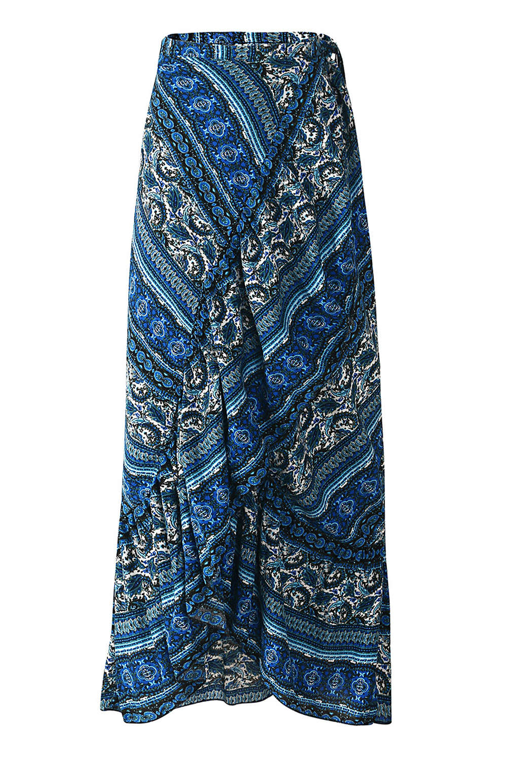 Iyasson Womens Bohemian Faux Wrap Skirt