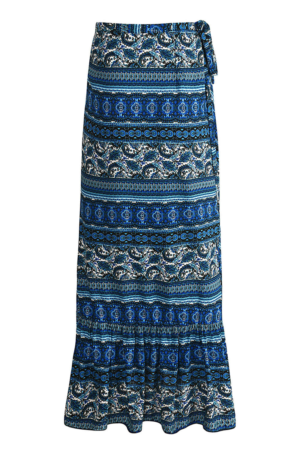 Iyasson Womens Bohemian Faux Wrap Skirt