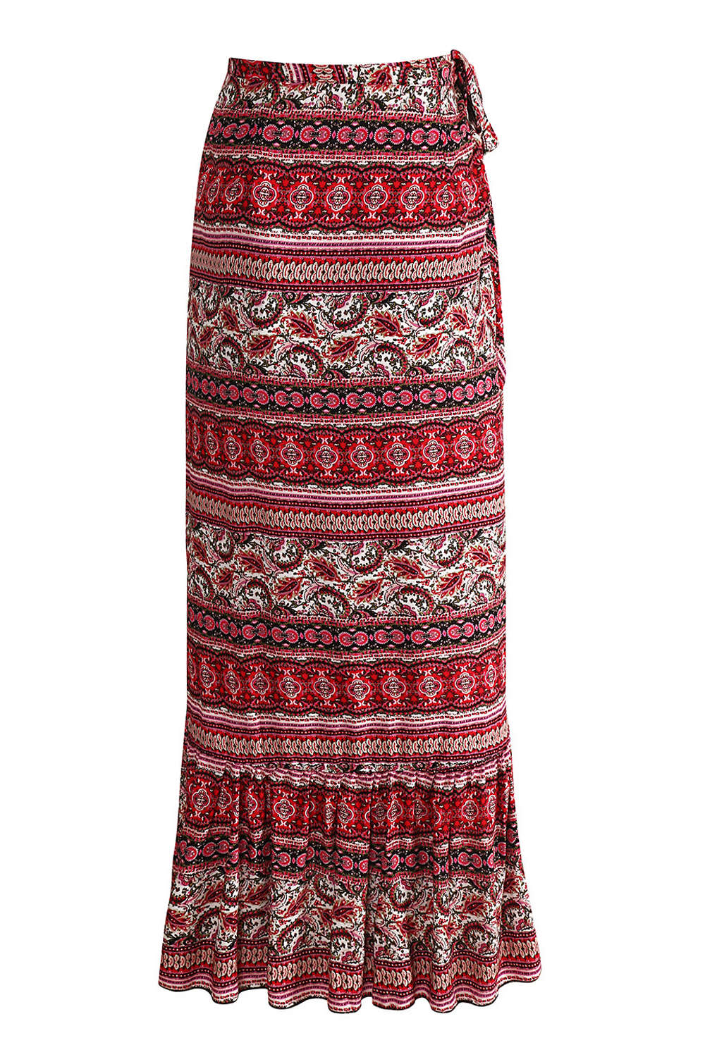 Iyasson Womens Bohemian Faux Wrap Skirt