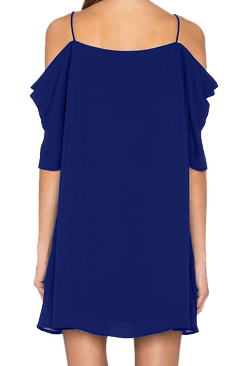 Iyasson Cold Shoulder A-Line Mini Dress