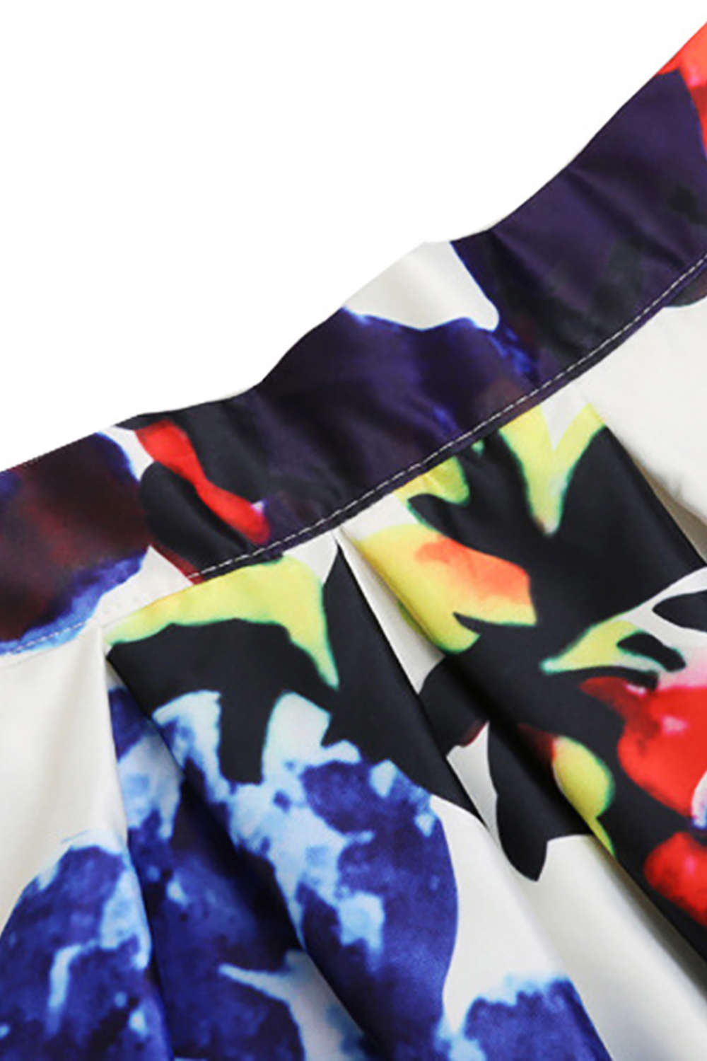 Iyasson Women's Elastic High Waist Flare Pleated A Line Midi Skirt