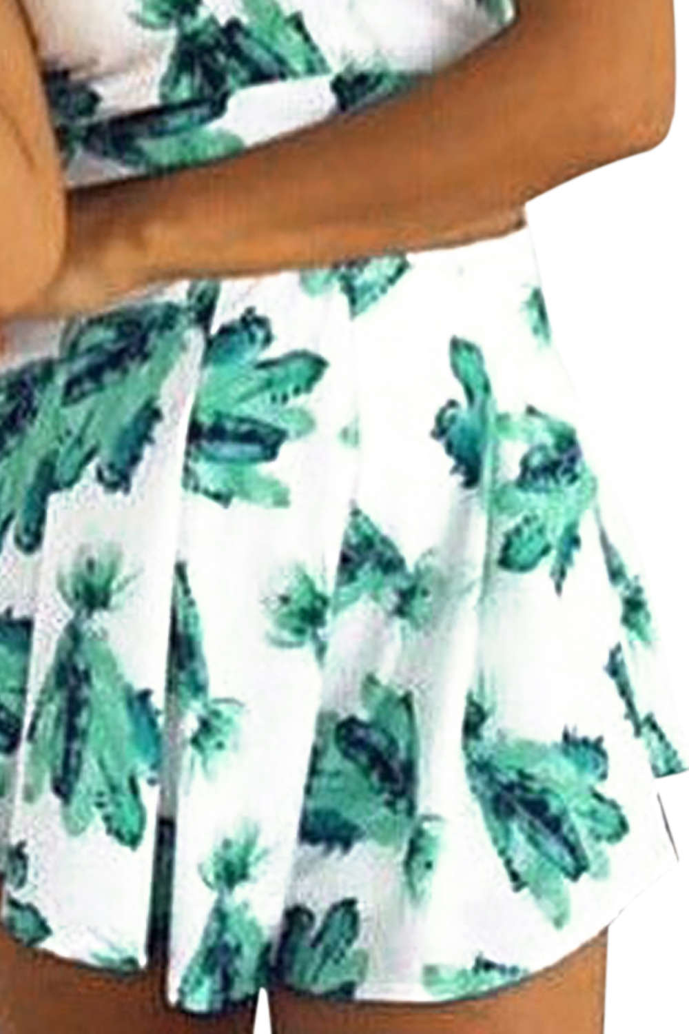 Iyasson Spaghetti Strap Crop Top High Waist Short Set