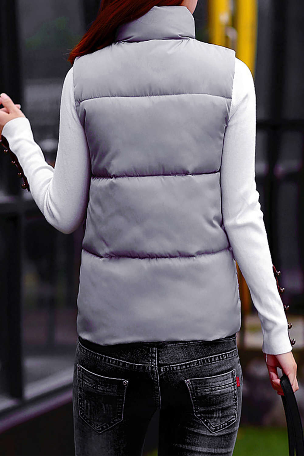 Iyasson Womens Front Button Vest Coat