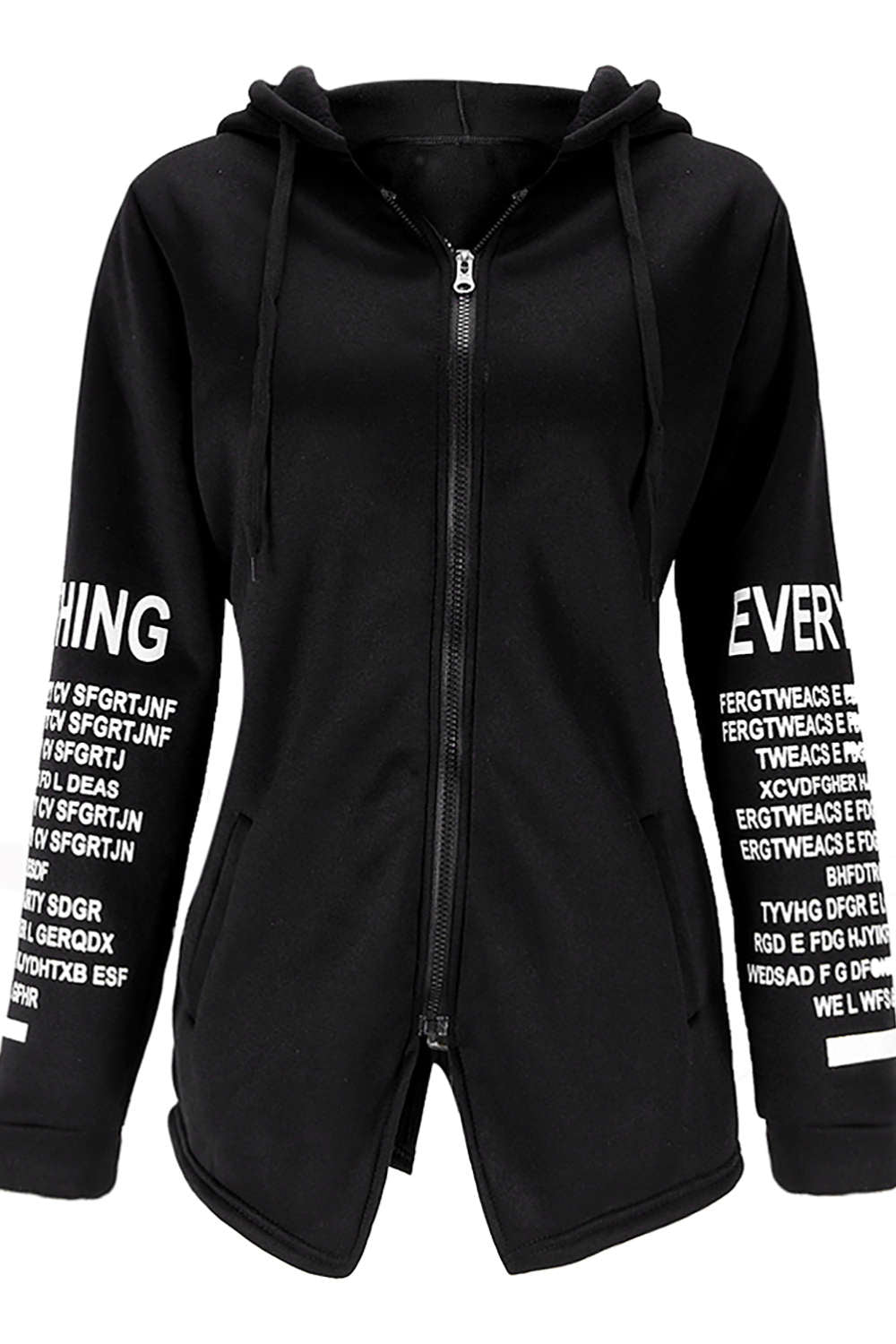 Iyasson Front Zip Long Sleeve Hoodie