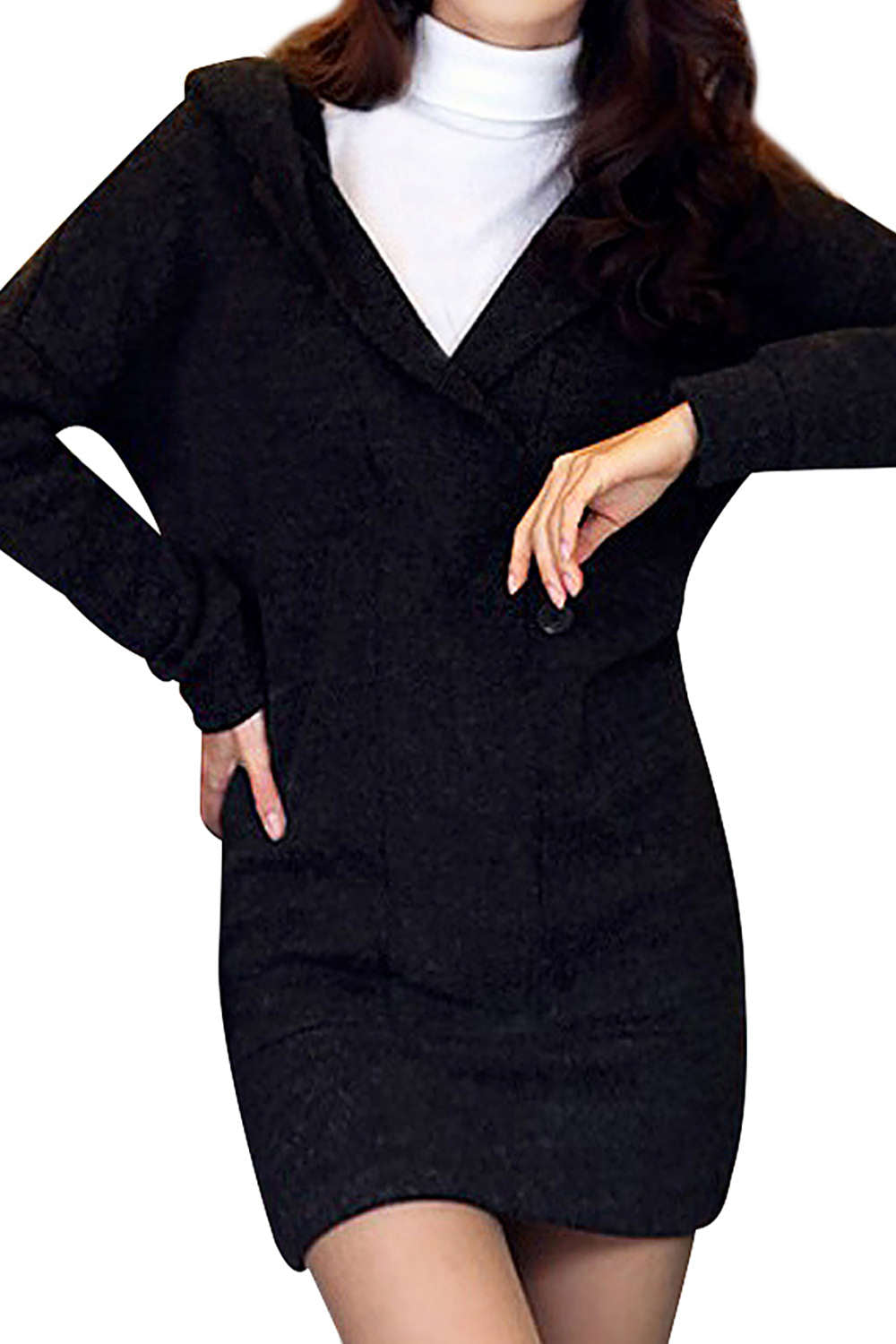 Iyasson Women's Autumn Long Sleeve Knitted Casual Sweater Hoodie