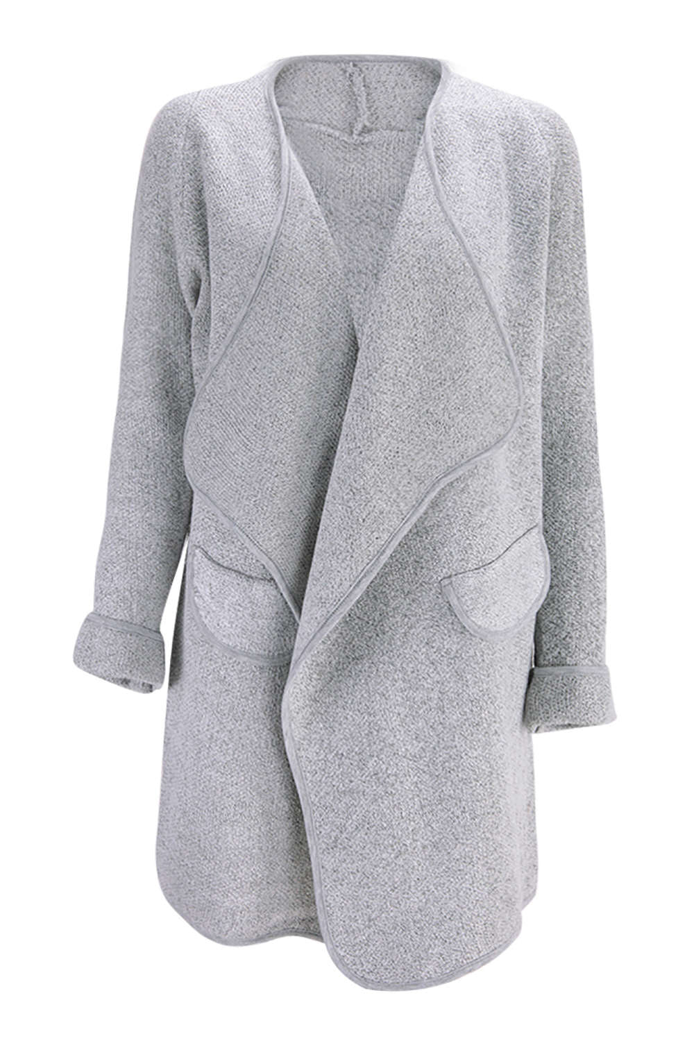 Iyasson Women's Open Front Shawl Collar Blend Coat