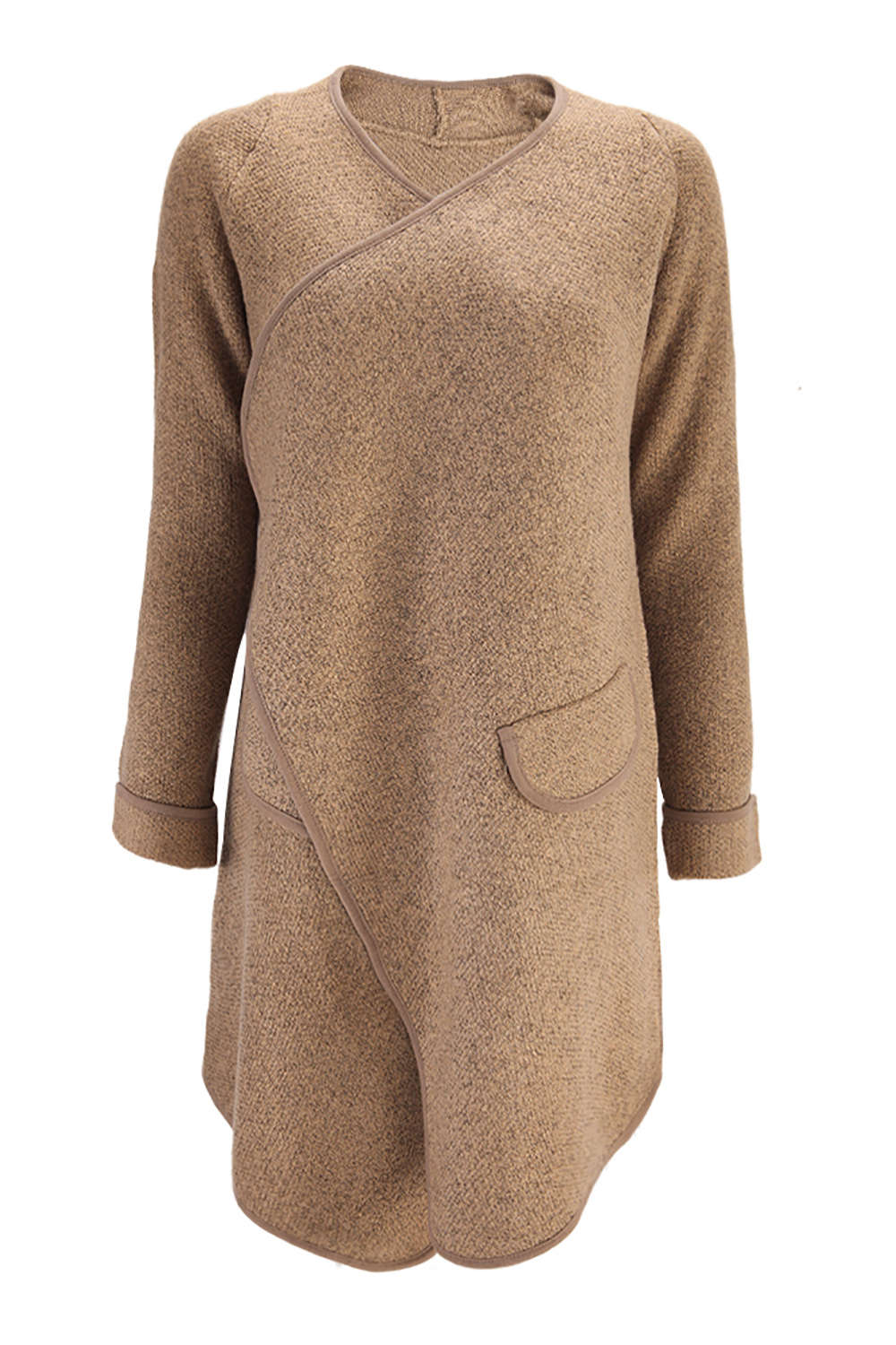 Iyasson Women's Open Front Shawl Collar Blend Coat