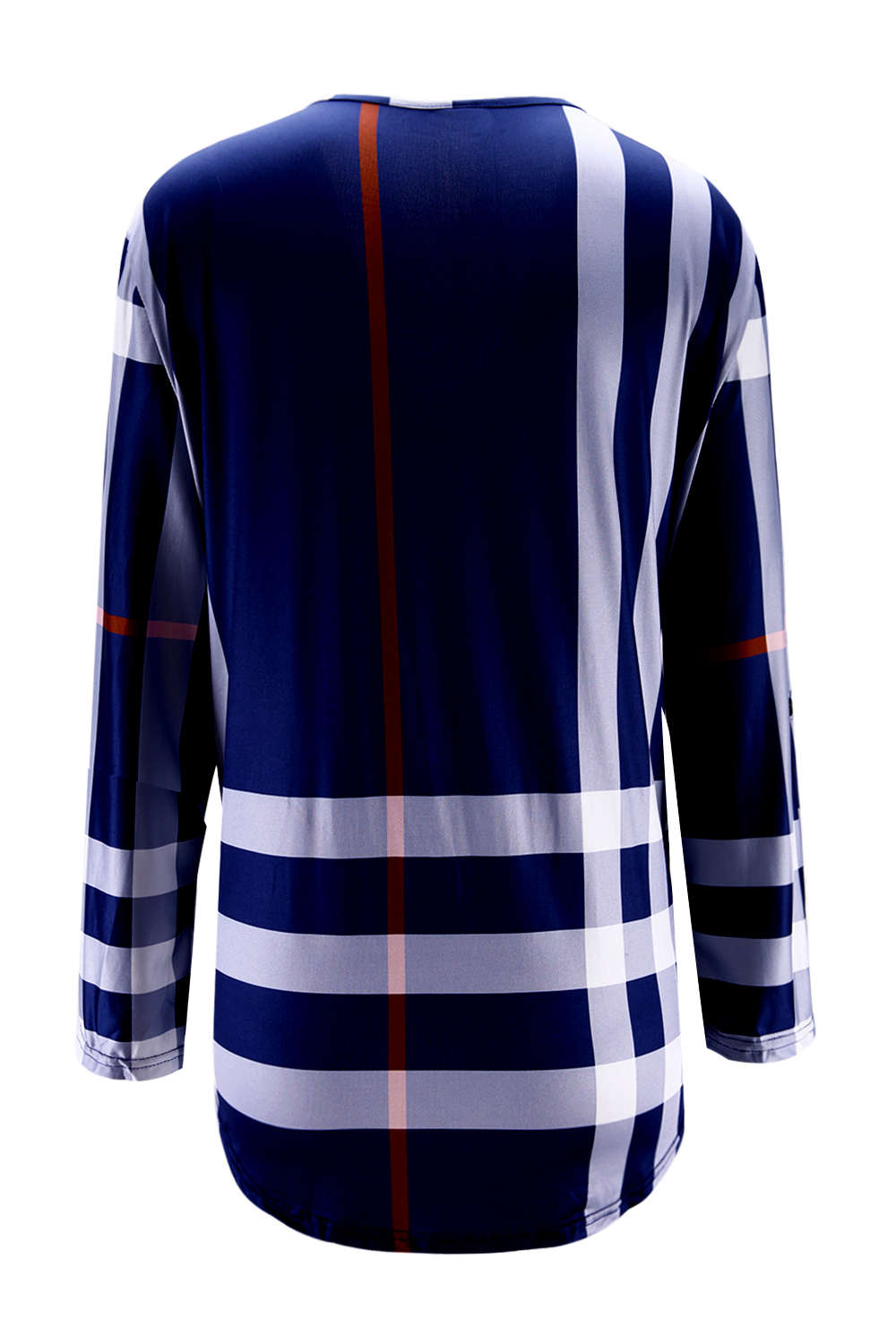 Iyasson Women's Plaid Print Hemden 3/4 Armel Bluse T-Shirt Oberteile Tops