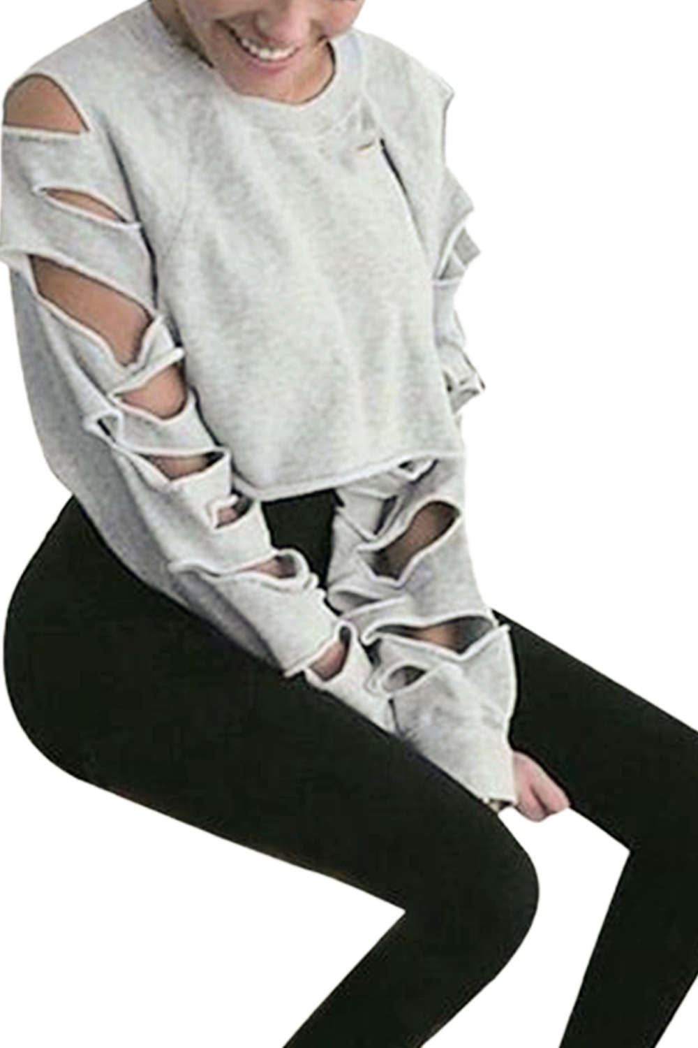 Iyasson Women Long Sleeve Crop Sweatshirts