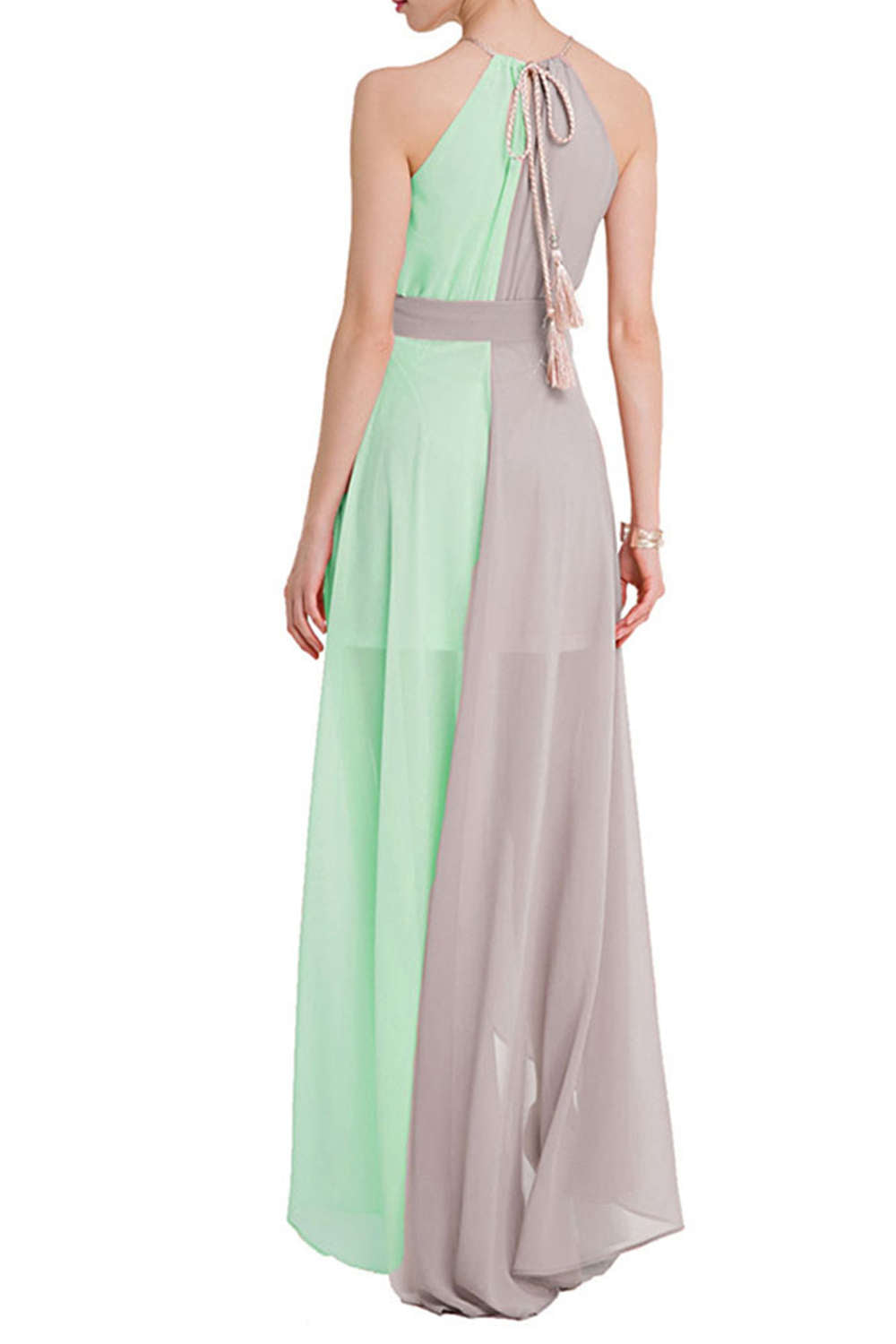 Iyasson Womens Casual Summer Beach Party Chiffon Maxi Dress