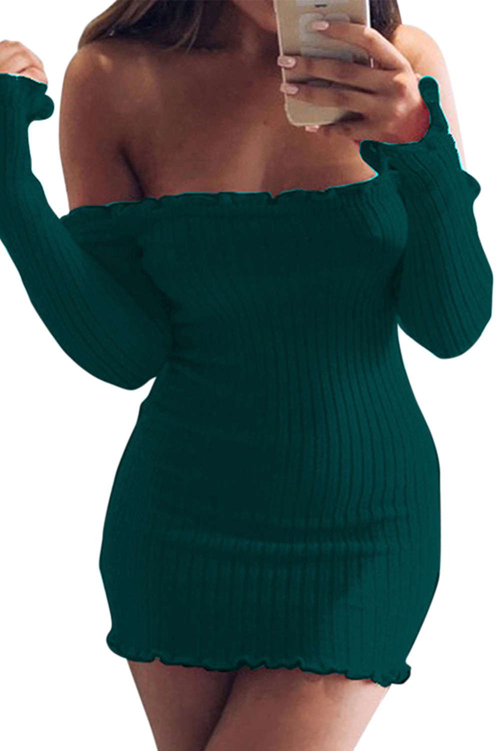 Iyasson Sexy Off Shoulder Bodycon Dress