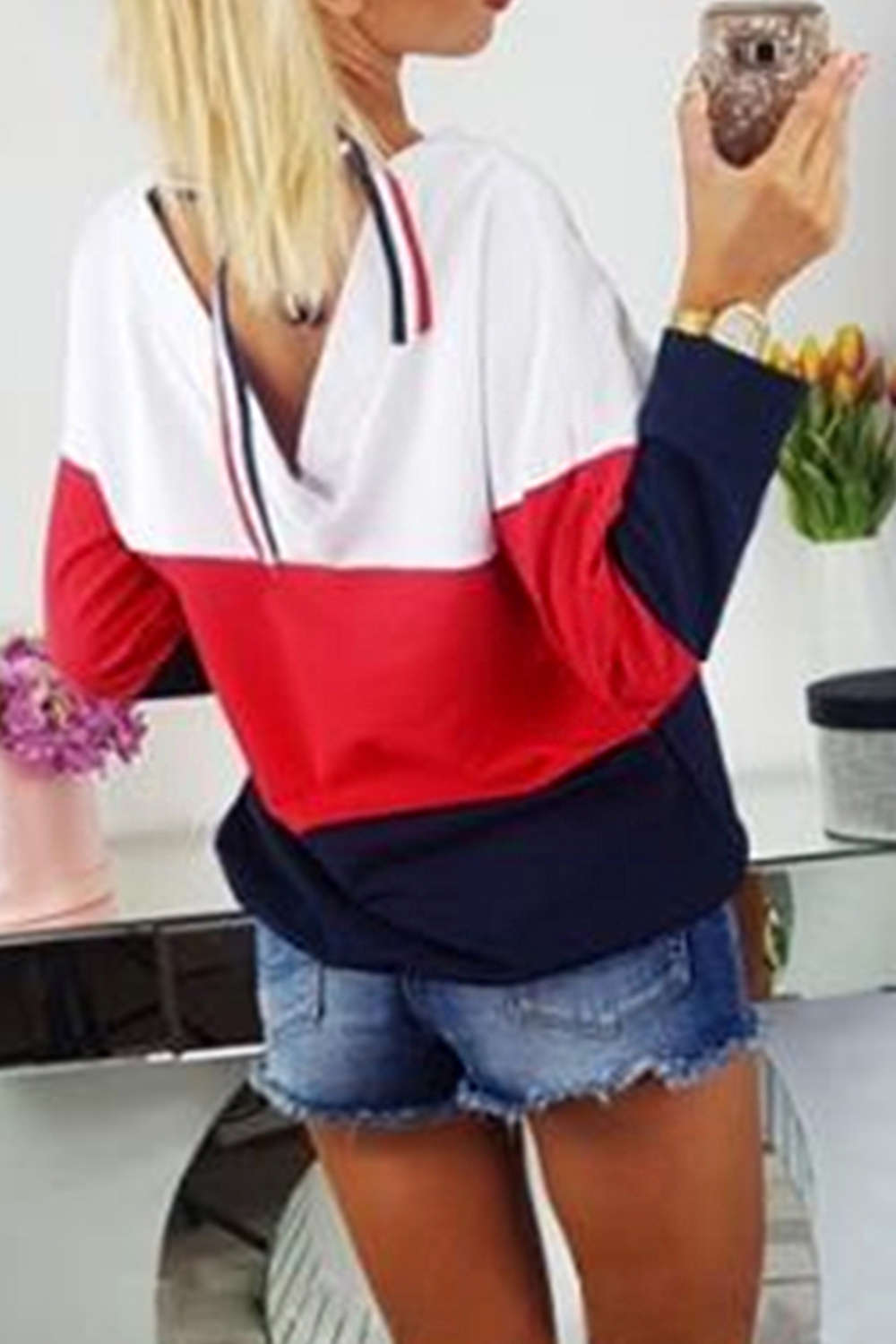 Iyasson Women's Color Block Sweatshirt