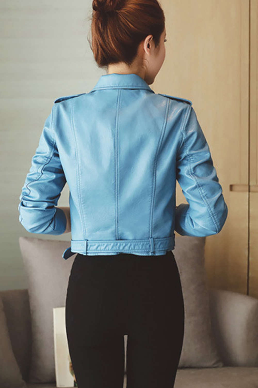 Iyasson Women's Faux Leather Biker Jacket