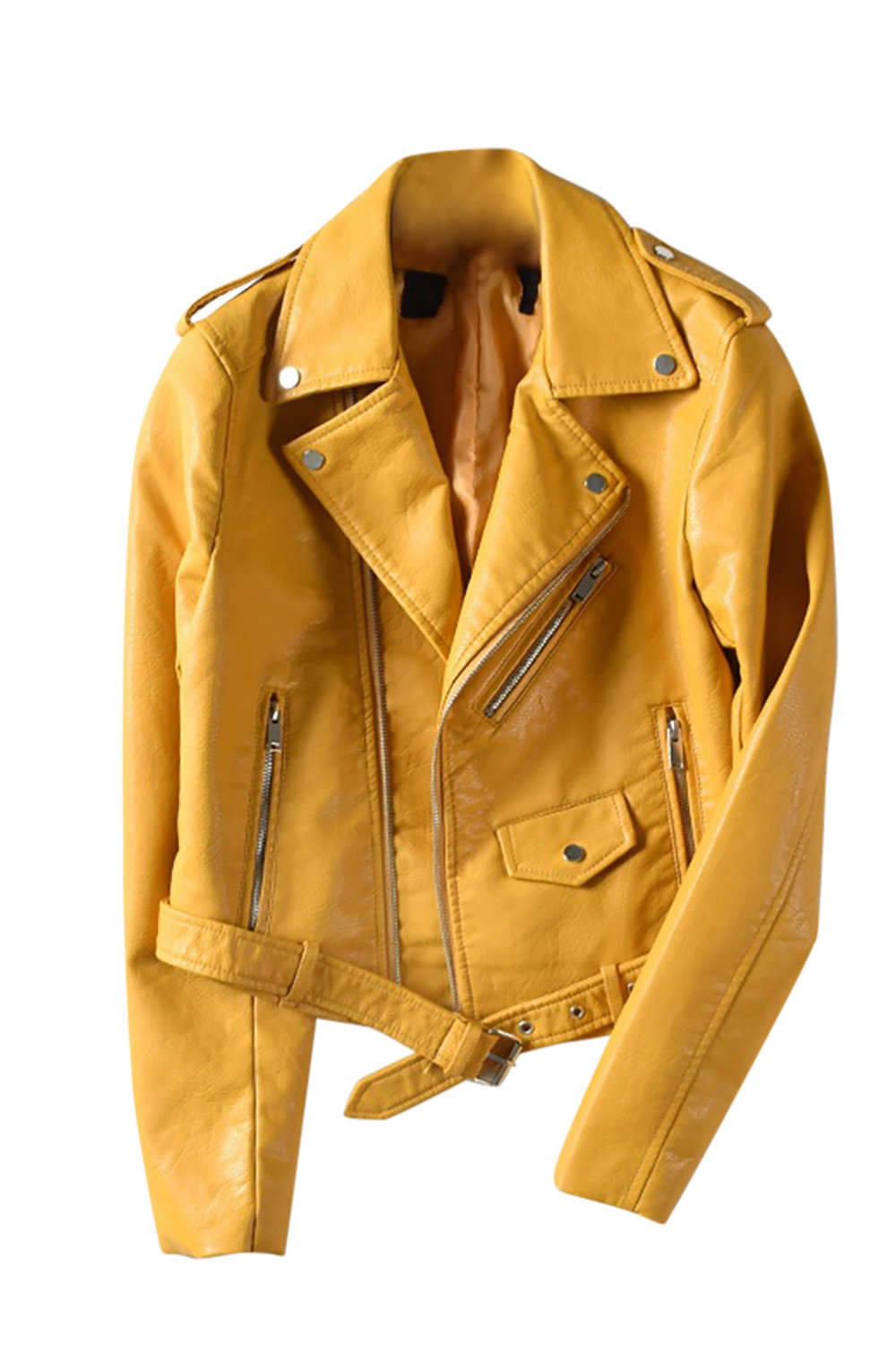 Iyasson Women's Faux Leather Biker Jacket