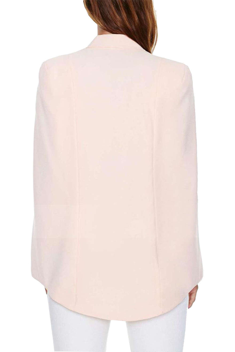 Iyasson Lapel Plain Cape Sleeve Blazers