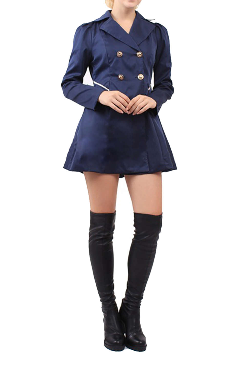 Iyasson Women's Double Breasted Trench Coat