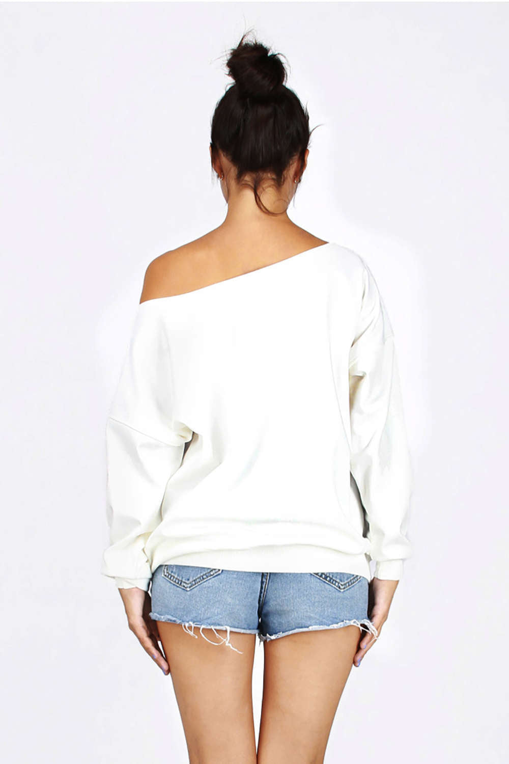 Iyasson Christmas Moose Printing One Shoulder Casual Hoodie