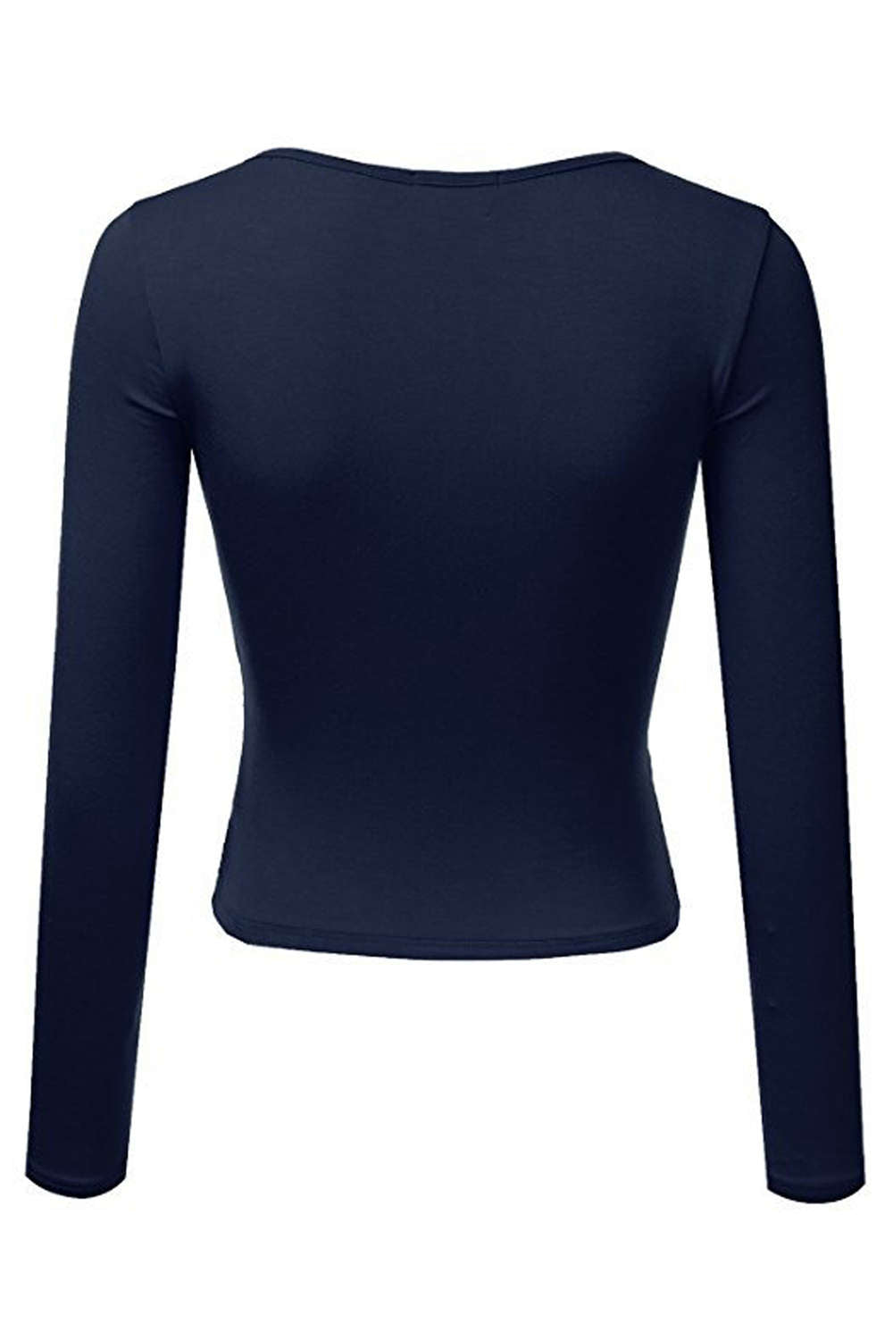 Iyasson Women's V-neck Long Sleeve Wrap Crop Tops