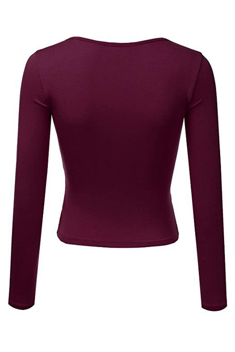 Iyasson Women's V-neck Long Sleeve Wrap Crop Tops