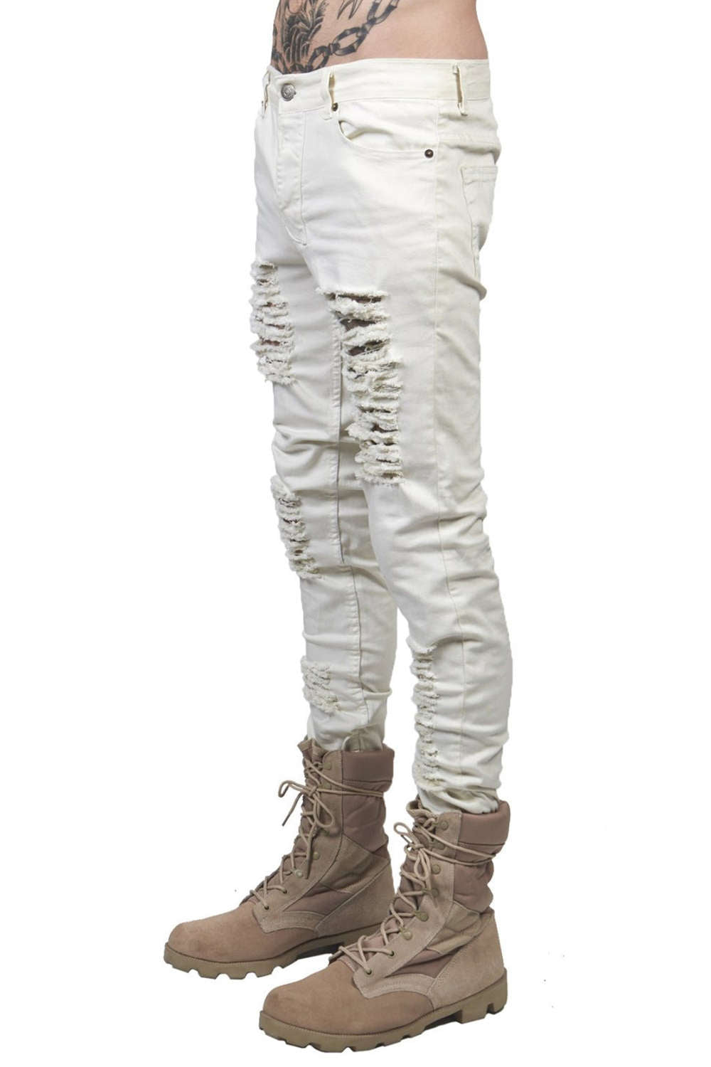 Iyasson Women's Low rise Ripped Pants