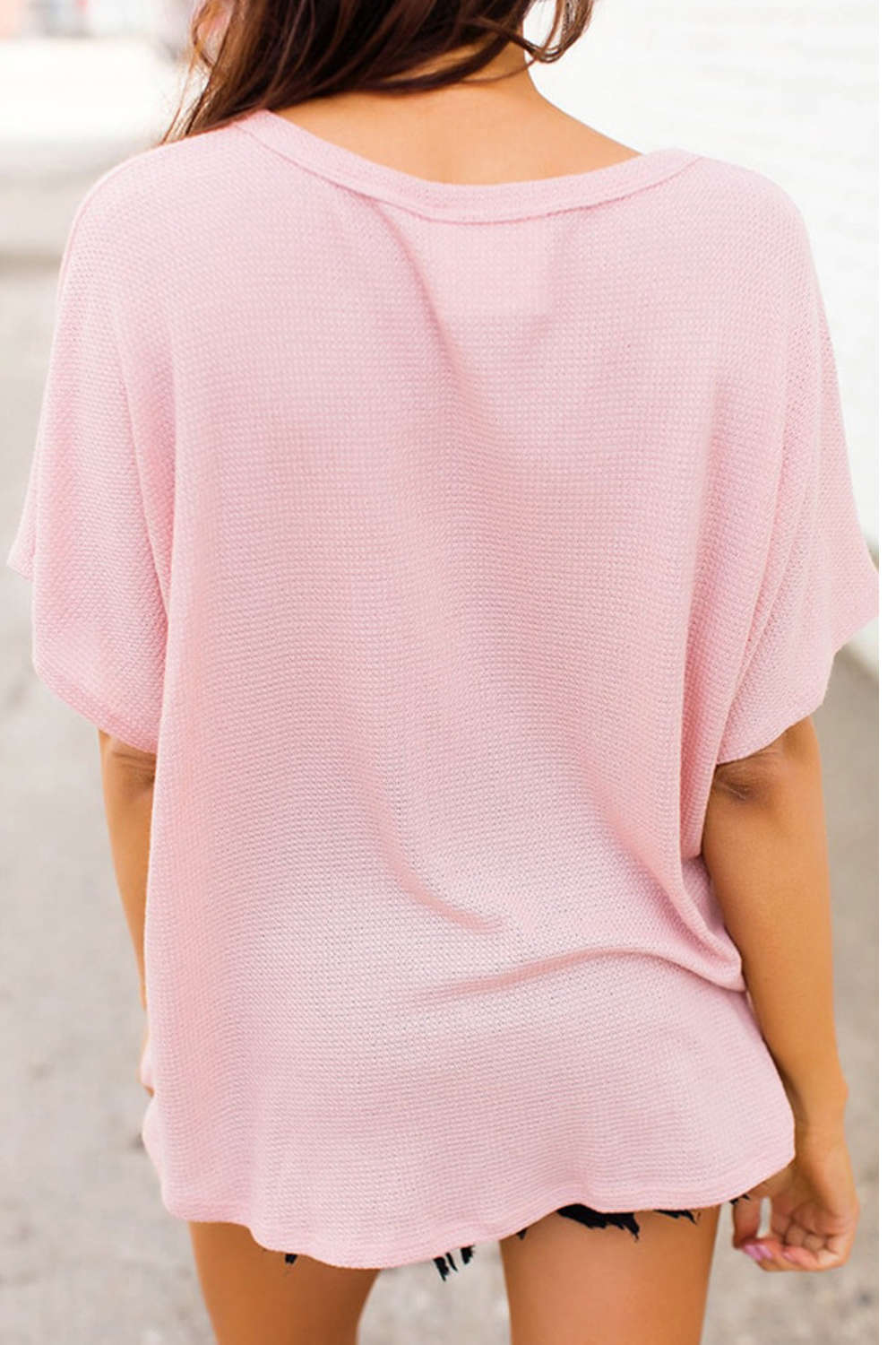 Iyasson Women Button Down Short Sleeve V Neck Loose Blouse