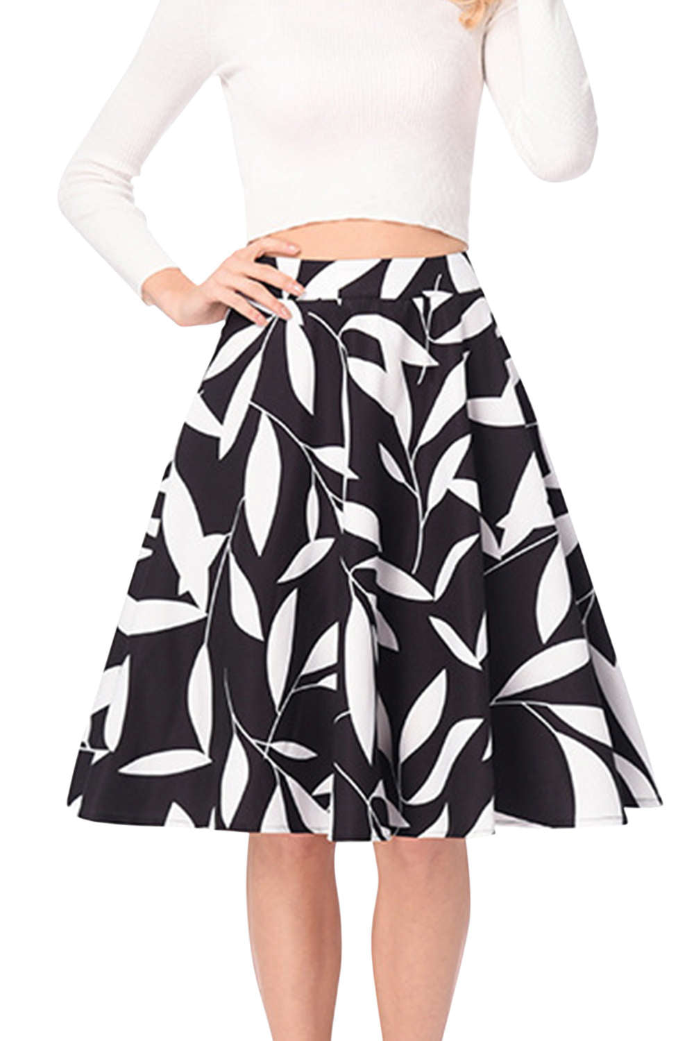 Iyasson Women's High Wasit A Line Skirt