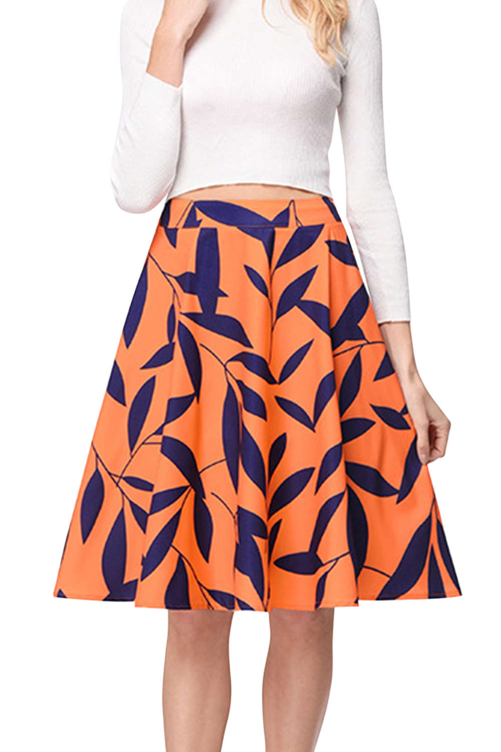 Iyasson Women's High Wasit A Line Skirt