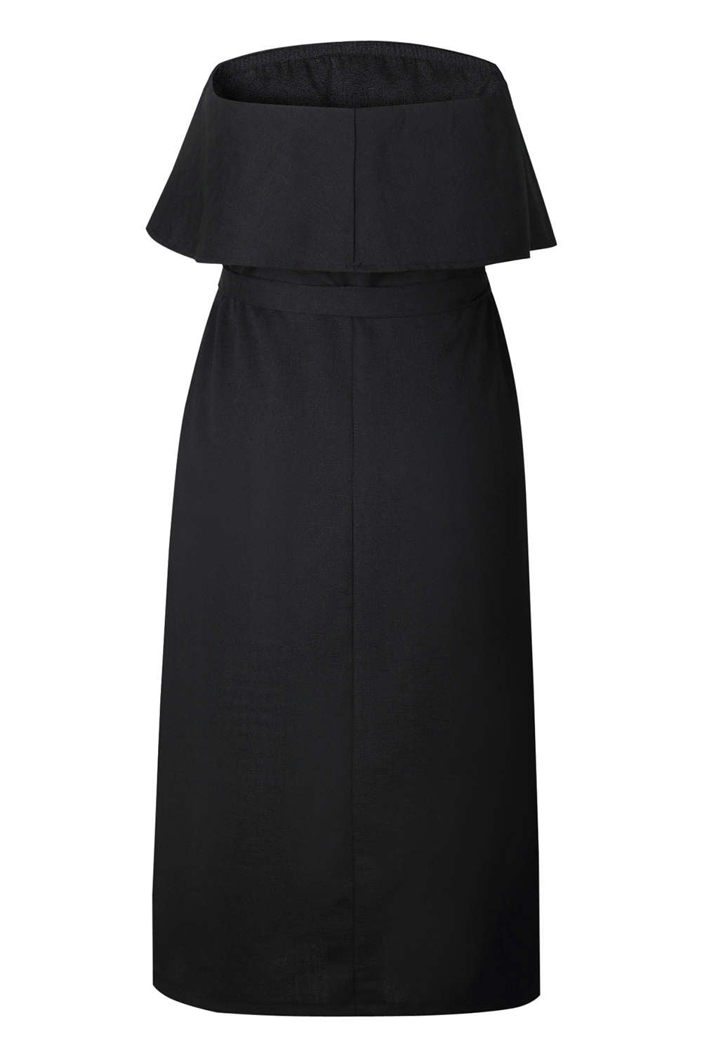 Iyasson Falbala Off Shouler Midi Shift Dress