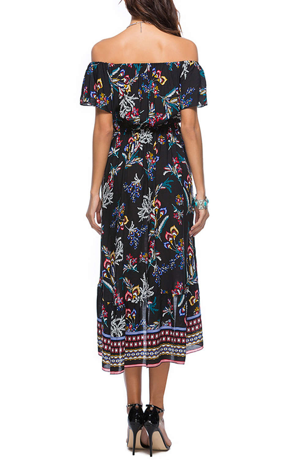 Iyasson Women's Off Shoulder High Low Dress