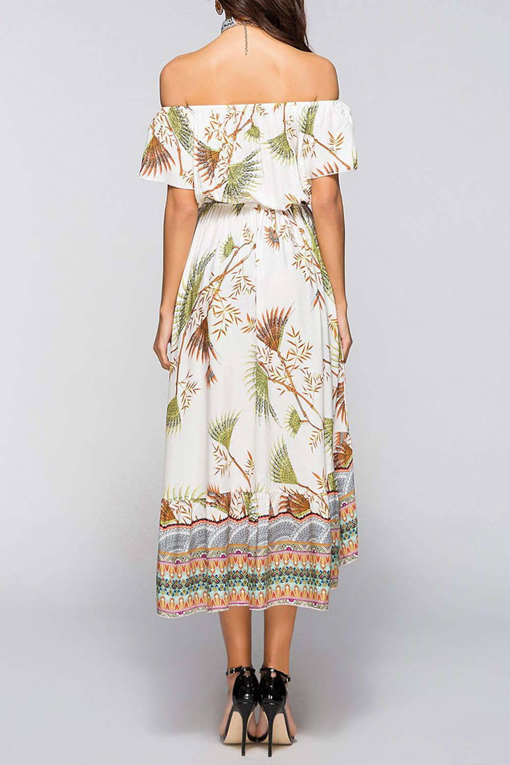 Iyasson Women's Off Shoulder High Low Dress