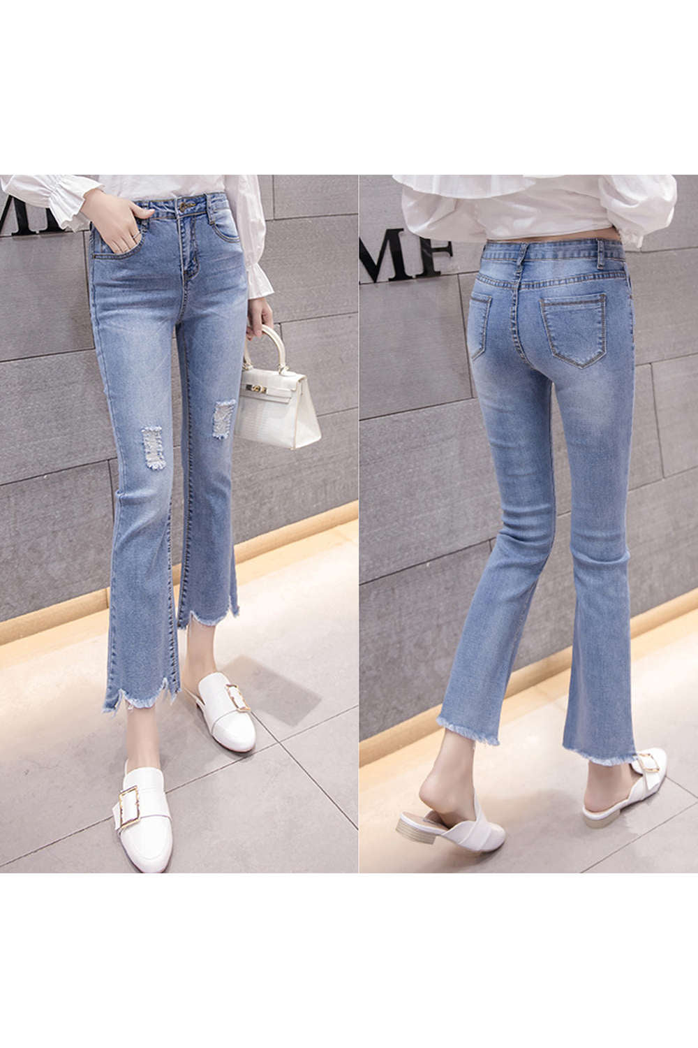 Iyasson Women's High Rise Staight Leg Jeans