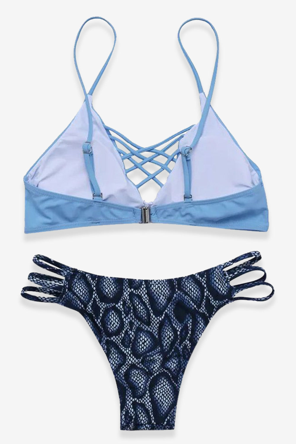 Criss Cross Top With Floral Print Bikini Set
