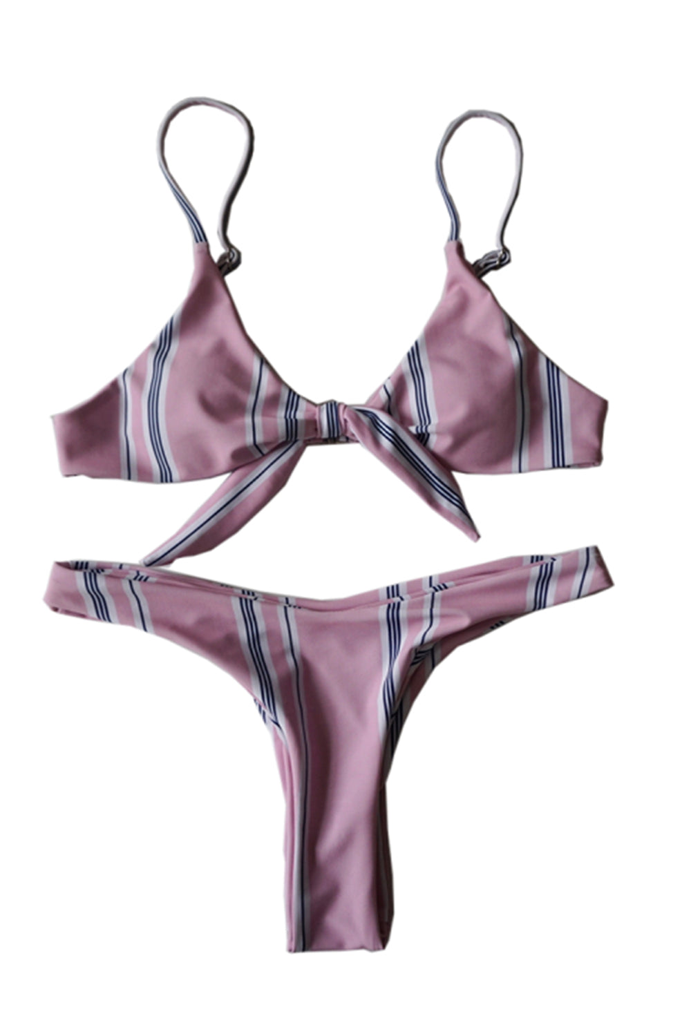 Iyasson Cute Stripe Printing Bikini Sets
