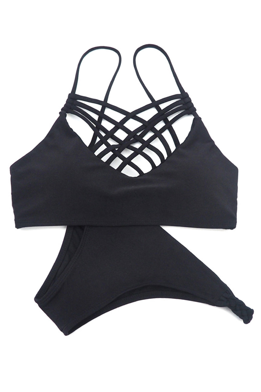 Iyasson Solid Colour Halter Bikini Set