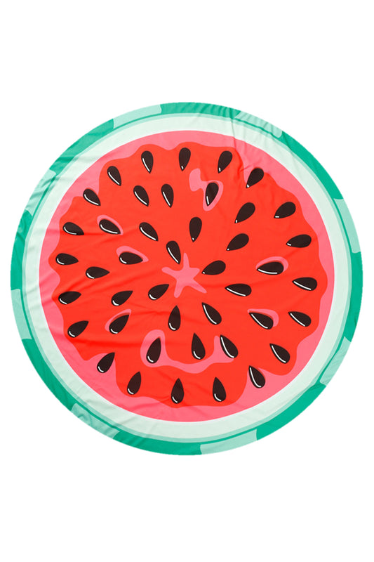 Iyasson Cute Watermelon Printing Round Beach Blanket