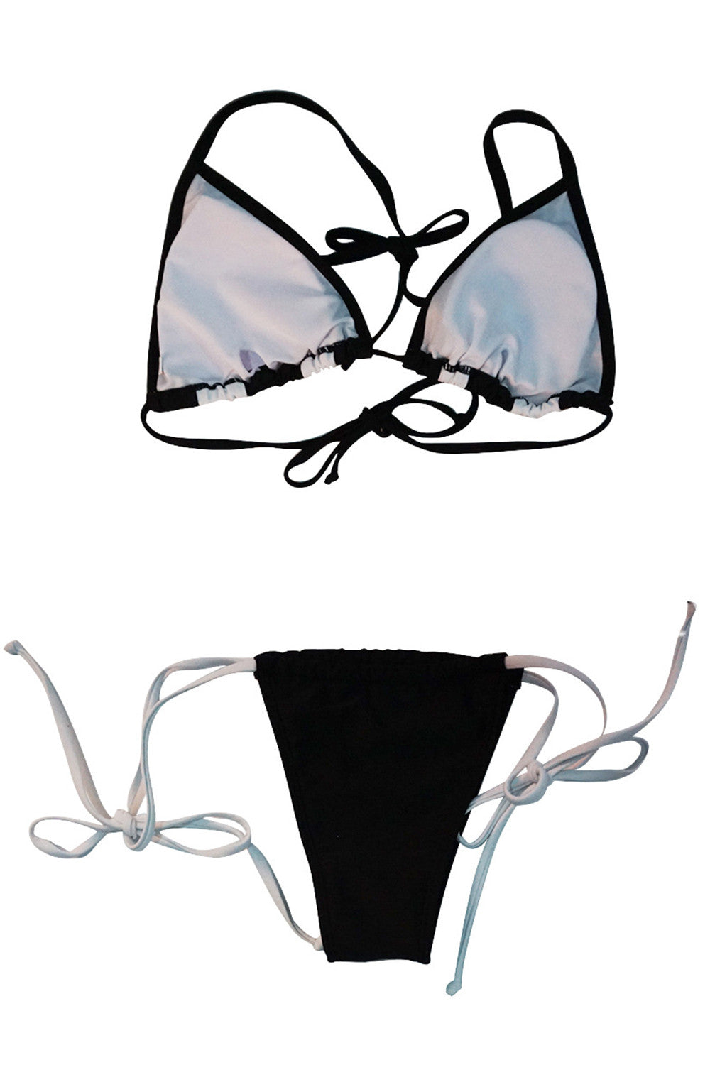 Iyasson Contrast Color Triangle Top Bikini Sets