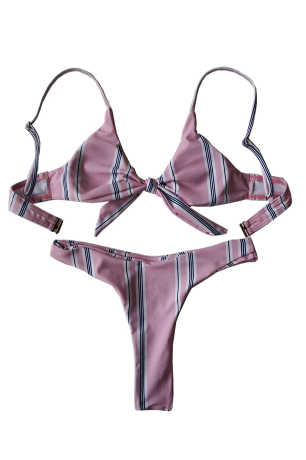Iyasson Cute Stripe Printing Bikini Sets