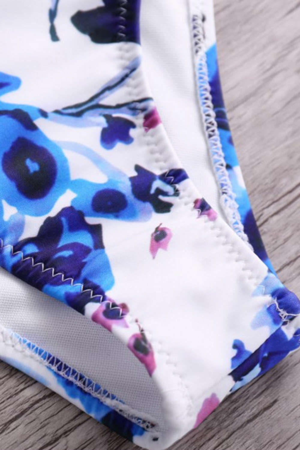 Iyasson Sweet Blue Floral Printing Halter Bikini Sets