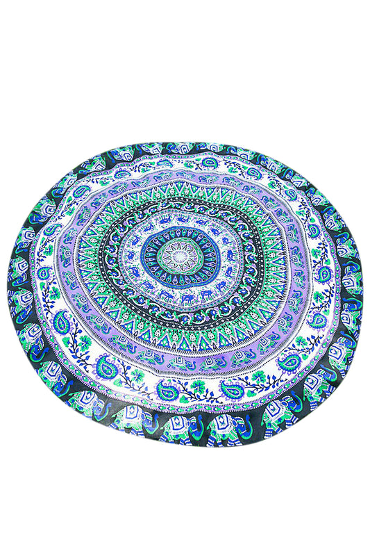 Iyasson Animal and Floral Print Round Beach Mat